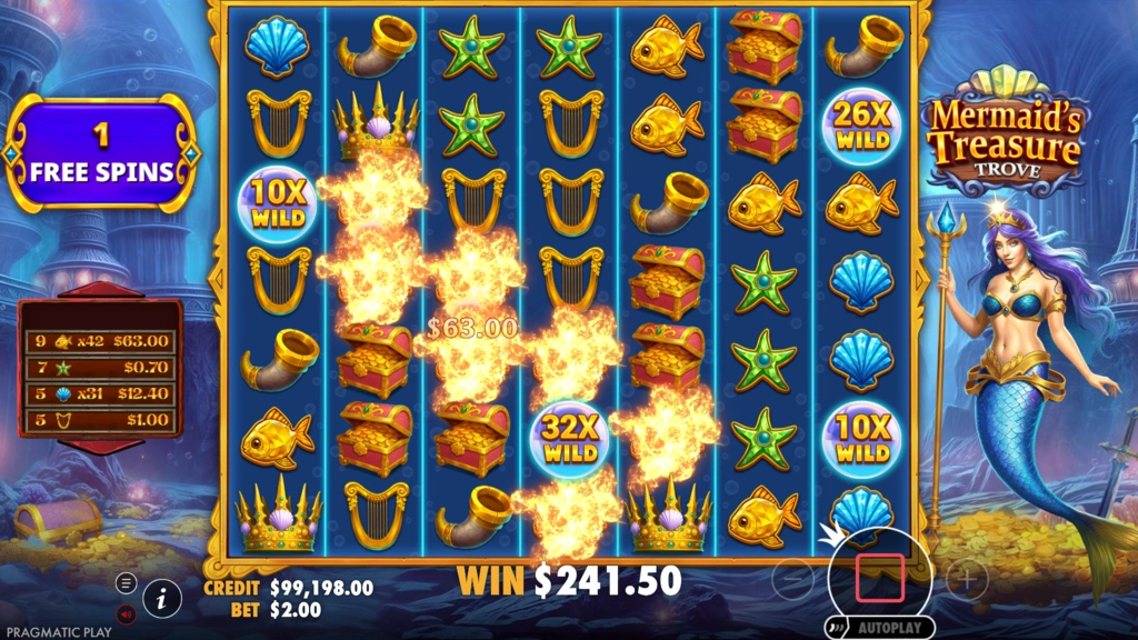 Mermaid’s Treasure Trove - Sticky Multiplier Wild